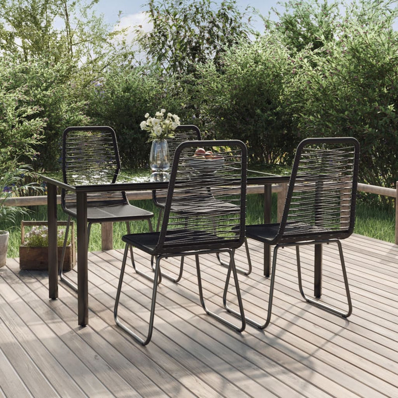 vidaXL 7 Piece Garden Dining Set Black