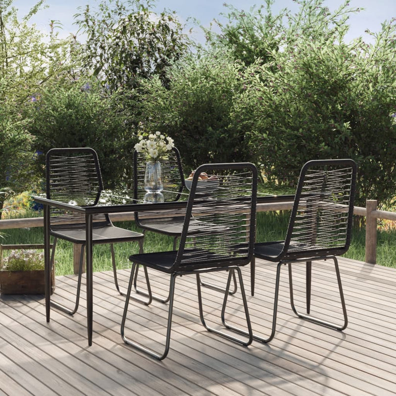 vidaXL 7 Piece Garden Dining Set Black
