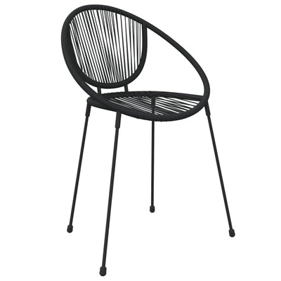 vidaXL 7 Piece Garden Dining Set Black PVC Rattan