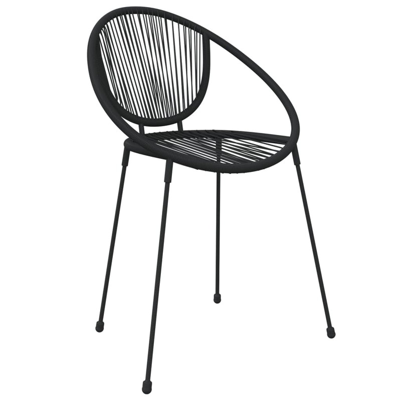 vidaXL 7 Piece Garden Dining Set Black PVC Rattan