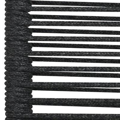 vidaXL 5 Piece Garden Dining Set Black Cotton Rope and Steel