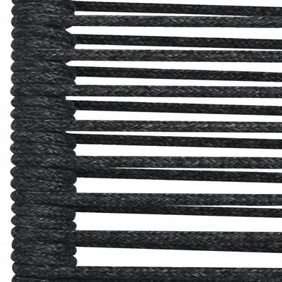 vidaXL 5 Piece Garden Dining Set Black Cotton Rope and Steel