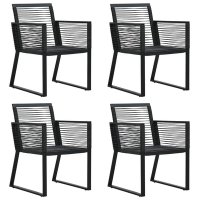 vidaXL 7 Piece Garden Dining Set Black PVC Rattan