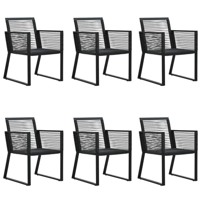 vidaXL 7 Piece Garden Dining Set Black PVC Rattan