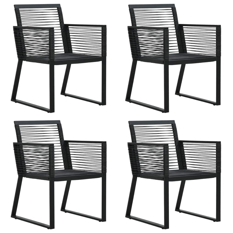 vidaXL 7 Piece Garden Dining Set Black PVC Rattan