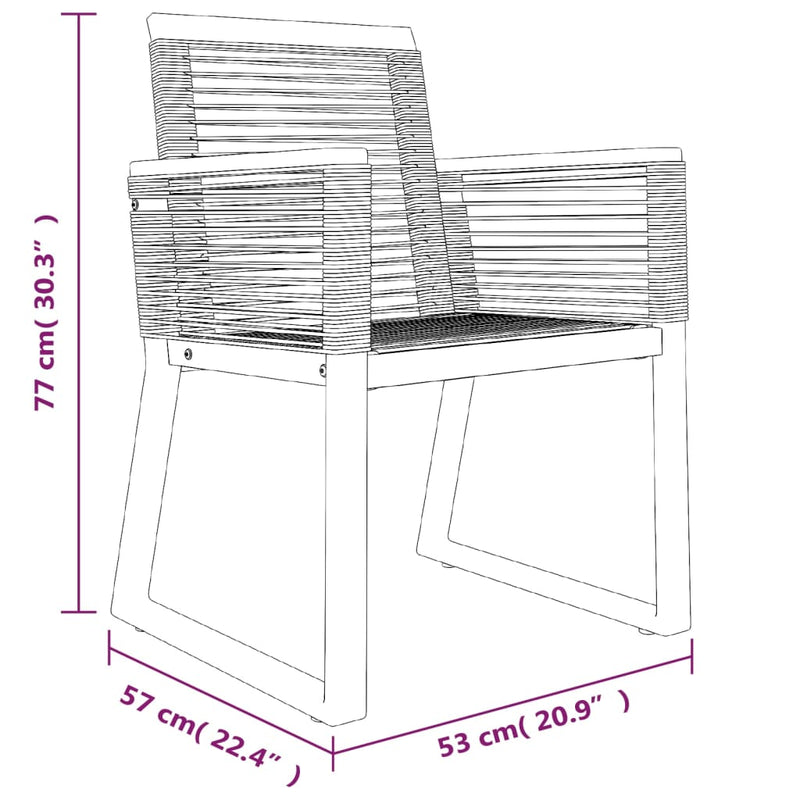 vidaXL 7 Piece Garden Dining Set Black PVC Rattan