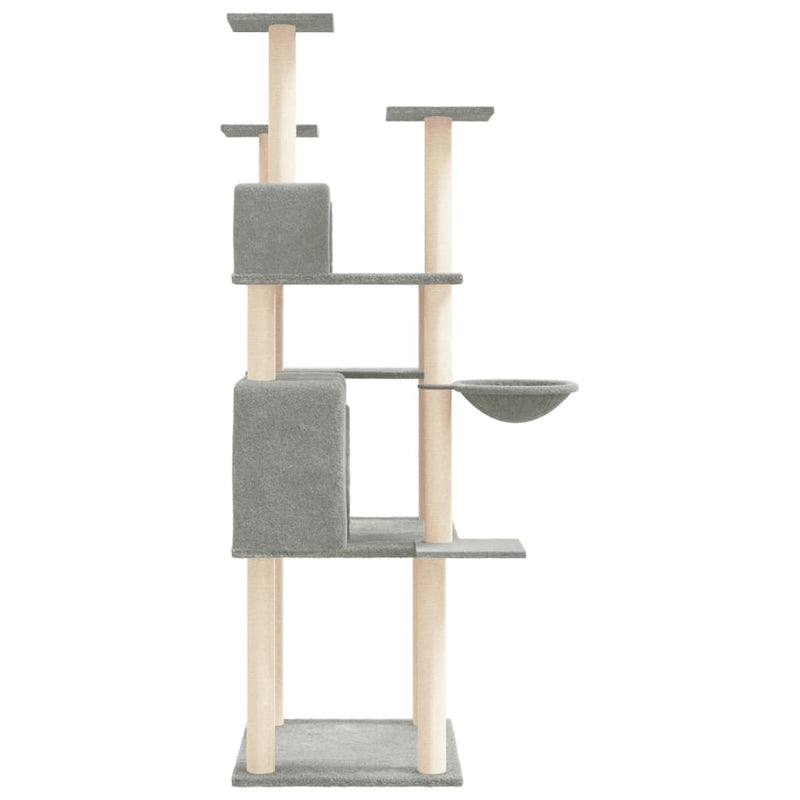vidaXL Cat Tree with Sisal Scratching Posts Cream 166 cm