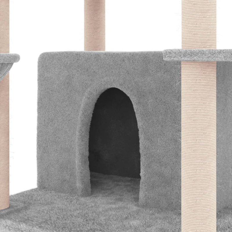 vidaXL Cat Tree with Sisal Scratching Posts Cream 166 cm