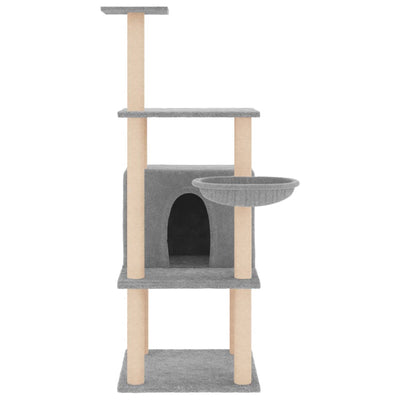 vidaXL Cat Tree with Sisal Scratching Posts Cream 132 cm