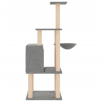 vidaXL Cat Tree with Sisal Scratching Posts Cream 132 cm