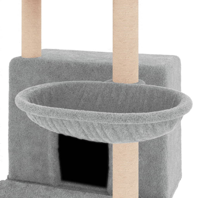 vidaXL Cat Tree with Sisal Scratching Posts Cream 132 cm