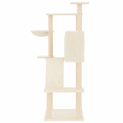 vidaXL Cat Tree with Sisal Scratching Posts Cream 153 cm