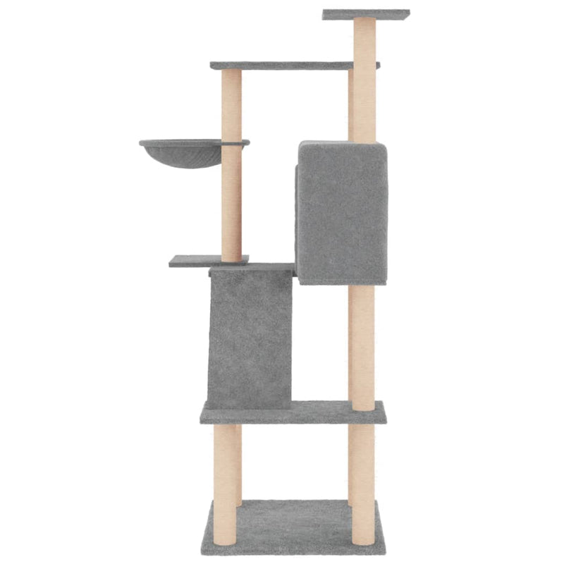 vidaXL Cat Tree with Sisal Scratching Posts Cream 153 cm