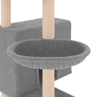 vidaXL Cat Tree with Sisal Scratching Posts Cream 153 cm