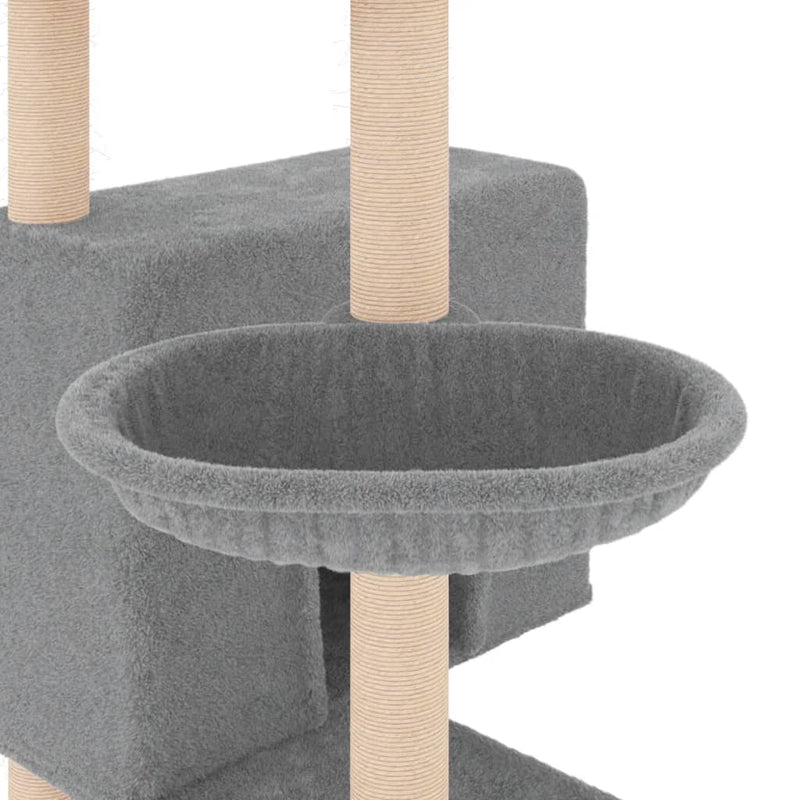 vidaXL Cat Tree with Sisal Scratching Posts Cream 153 cm