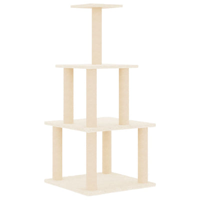 vidaXL Cat Tree with Sisal Scratching Posts Cream 183 cm