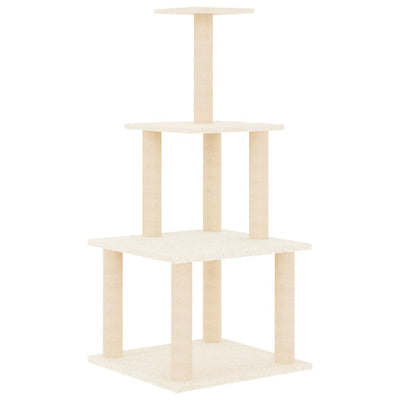 vidaXL Cat Tree with Sisal Scratching Posts Cream 183 cm