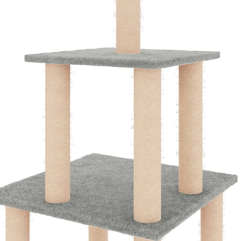 vidaXL Cat Tree with Sisal Scratching Posts Cream 183 cm