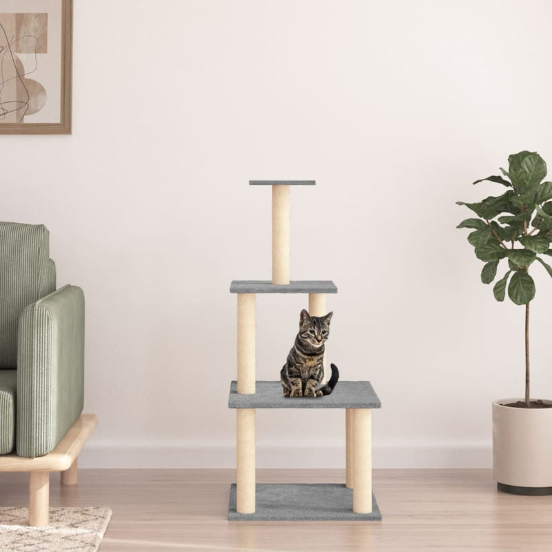 vidaXL Cat Tree with Sisal Scratching Posts Cream 183 cm