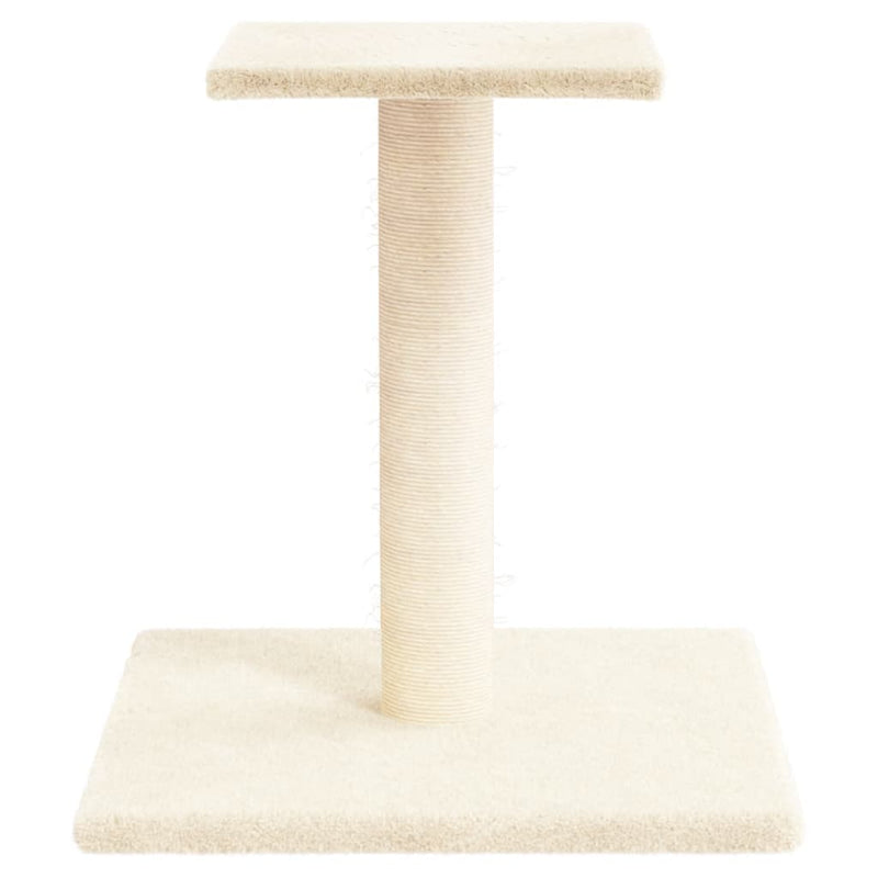 vidaXL Cat Scratching Post with Platform Cream 38 cm
