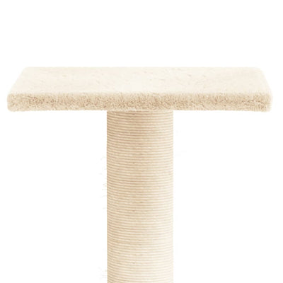 vidaXL Cat Scratching Post with Platform Cream 38 cm