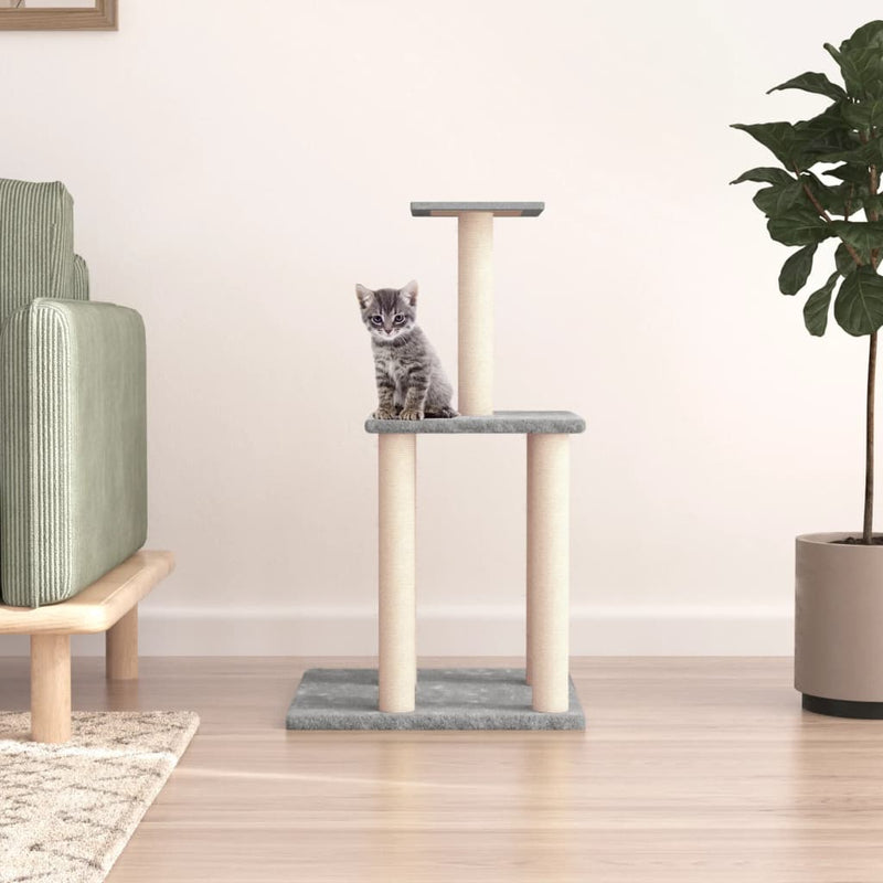 vidaXL Cat Tree with Sisal Scratching Posts Cream 85.5 cm