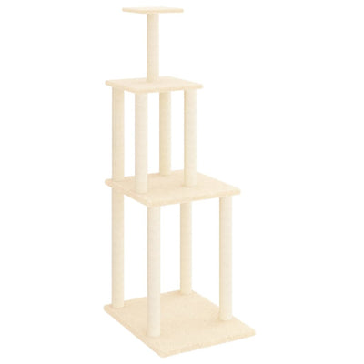 vidaXL Cat Tree with Sisal Scratching Posts Cream 85.5 cm