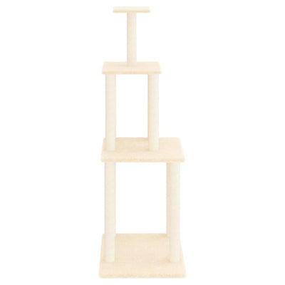 vidaXL Cat Tree with Sisal Scratching Posts Cream 85.5 cm