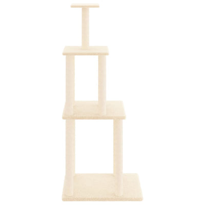 vidaXL Cat Tree with Sisal Scratching Posts Cream 85.5 cm