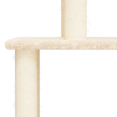 vidaXL Cat Tree with Sisal Scratching Posts Cream 85.5 cm