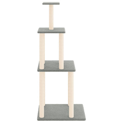 vidaXL Cat Tree with Sisal Scratching Posts Cream 85.5 cm