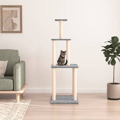 vidaXL Cat Tree with Sisal Scratching Posts Cream 85.5 cm