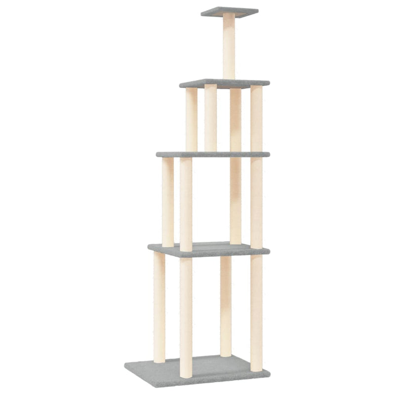 vidaXL Cat Tree with Sisal Scratching Posts Cream 183 cm