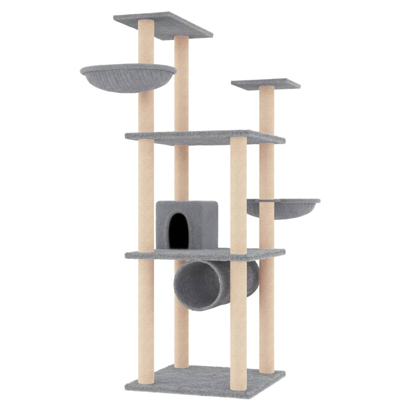 vidaXL Cat Tree with Sisal Scratching Posts Cream 141 cm