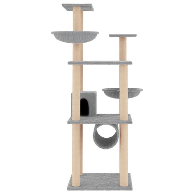 vidaXL Cat Tree with Sisal Scratching Posts Cream 141 cm