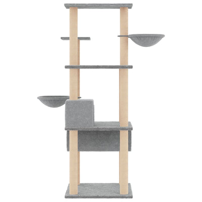 vidaXL Cat Tree with Sisal Scratching Posts Cream 141 cm