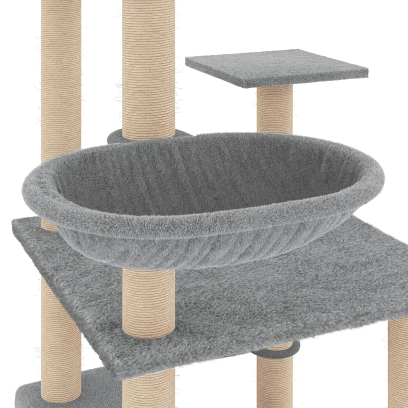 vidaXL Cat Tree with Sisal Scratching Posts Cream 141 cm