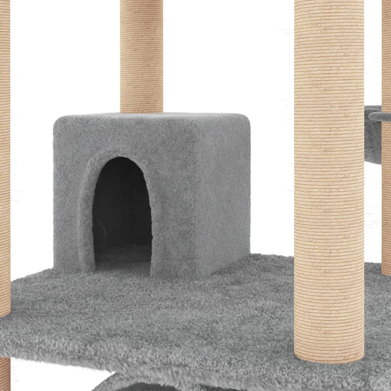 vidaXL Cat Tree with Sisal Scratching Posts Cream 141 cm