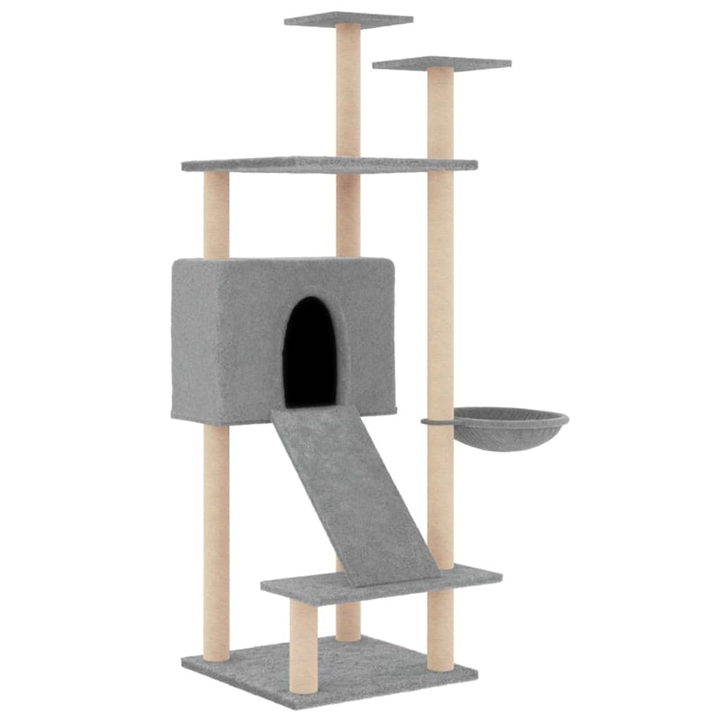 vidaXL Cat Tree with Sisal Scratching Posts Cream 153 cm