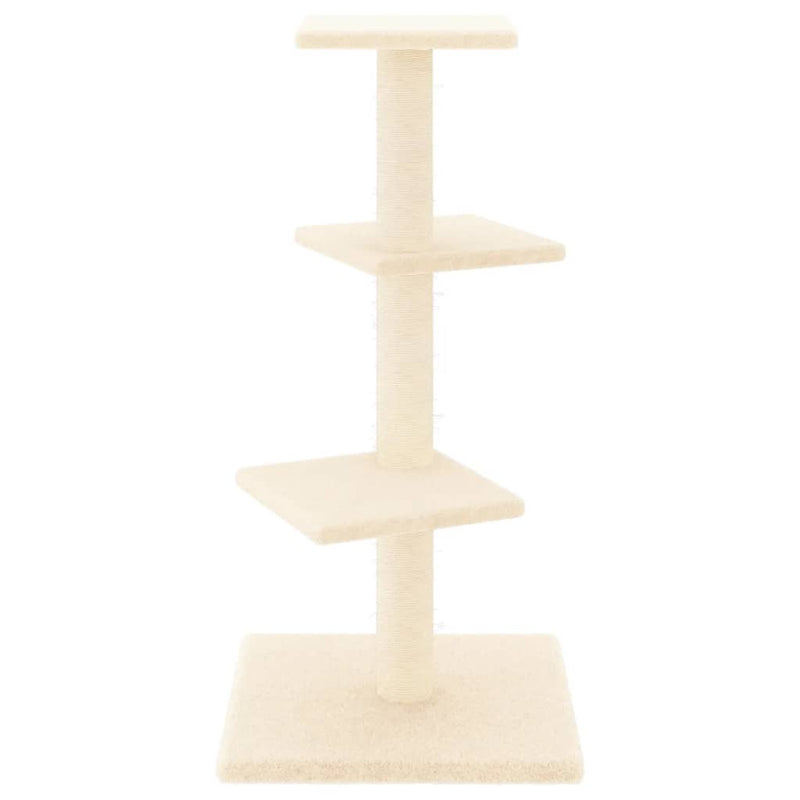 vidaXL Cat Tree with Sisal Scratching Posts Cream 85.5 cm