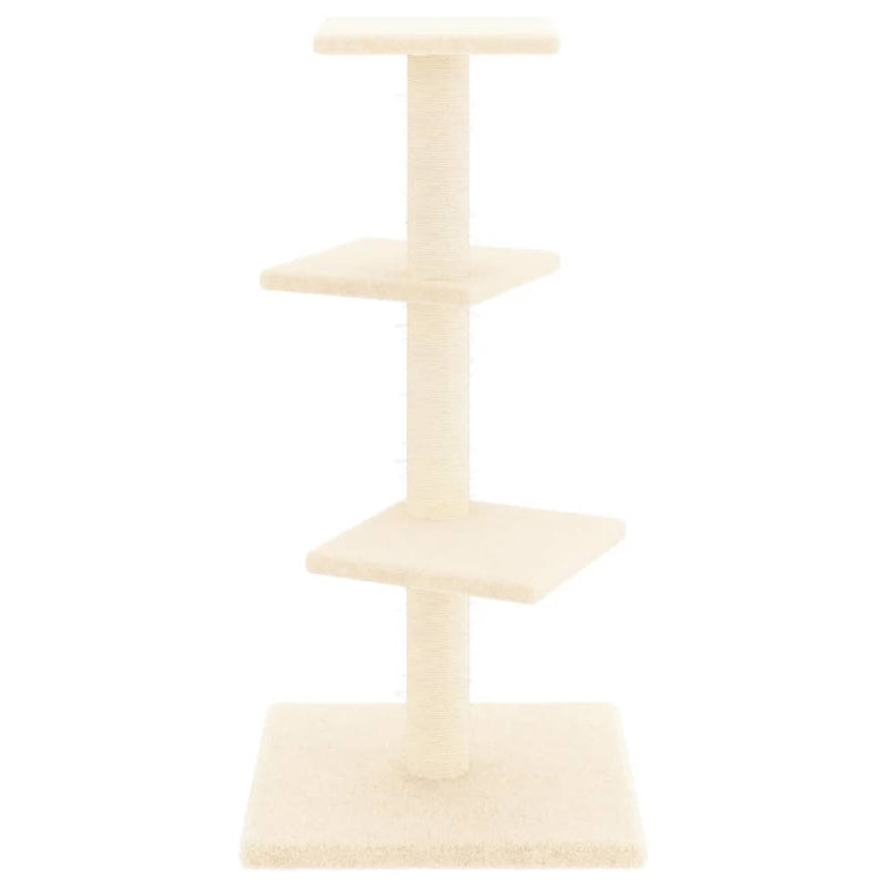 vidaXL Cat Tree with Sisal Scratching Posts Cream 85.5 cm