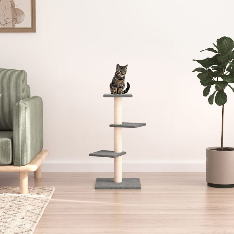 vidaXL Cat Tree with Sisal Scratching Posts Cream 85.5 cm