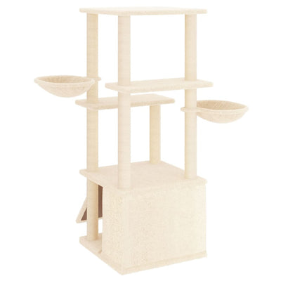 vidaXL Cat Tree with Sisal Scratching Posts Cream 133 cm