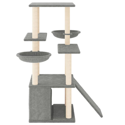 vidaXL Cat Tree with Sisal Scratching Posts Cream 133 cm