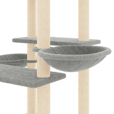 vidaXL Cat Tree with Sisal Scratching Posts Cream 133 cm