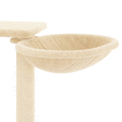 vidaXL Cat Tree with Sisal Scratching Posts Cream 147 cm