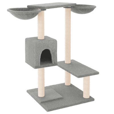 vidaXL Cat Tree with Sisal Scratching Posts Cream 147 cm