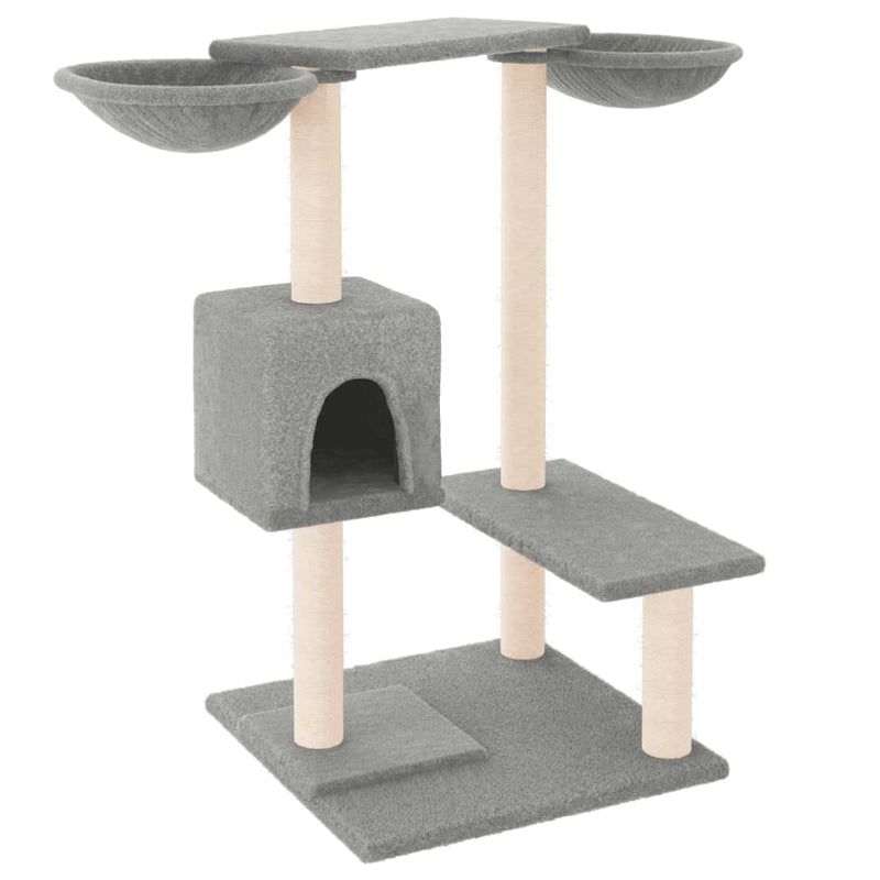vidaXL Cat Tree with Sisal Scratching Posts Cream 147 cm