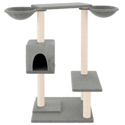 vidaXL Cat Tree with Sisal Scratching Posts Cream 147 cm