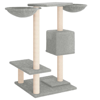 vidaXL Cat Tree with Sisal Scratching Posts Cream 147 cm